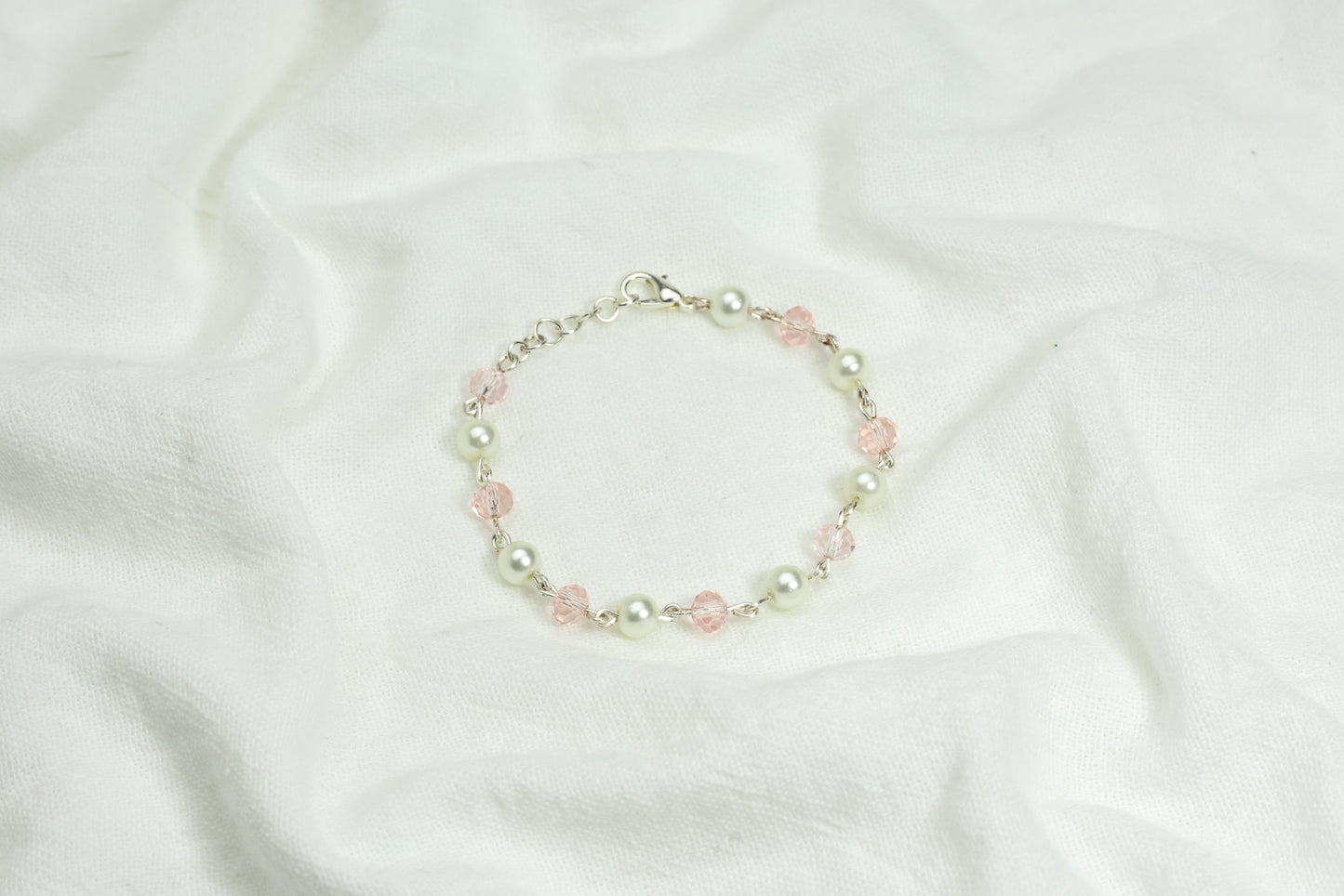 White and Pink Gem Bracelet